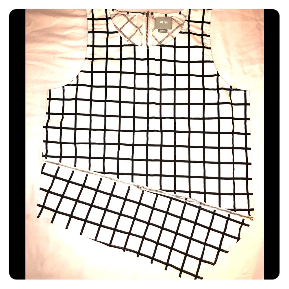 PRICE DROP⬇️ Maeve Checked Top with Zipper Details